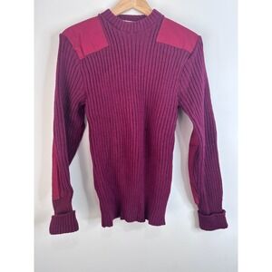 Brigade Quartermasters Woolly Pully Sweater Mens 40 Burgundy Ribbed England